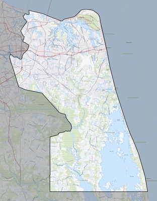 Virginia Beach County VA USGS topo map