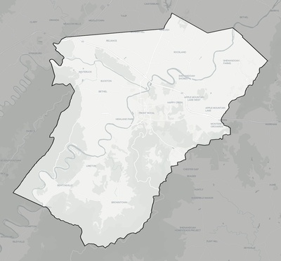 Warren County VA county basemap context