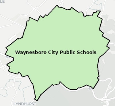 Waynesboro County VA school district boundaries map
