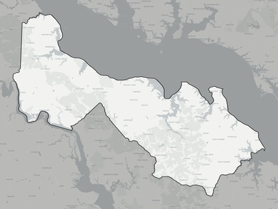 Westmoreland County VA county basemap context