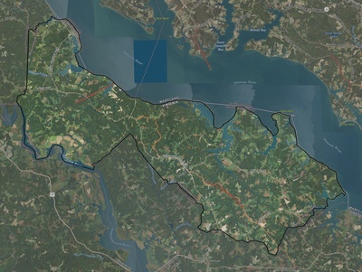 Westmoreland County VA USGS imagery and topo map