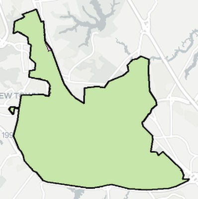 Williamsburg County VA school district boundaries map