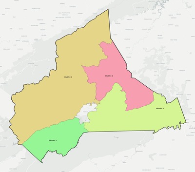 Wise County VA townships and subdivisions map
