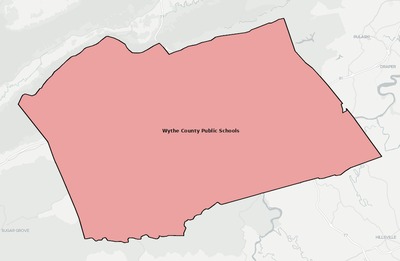 Wythe County VA school district boundaries map