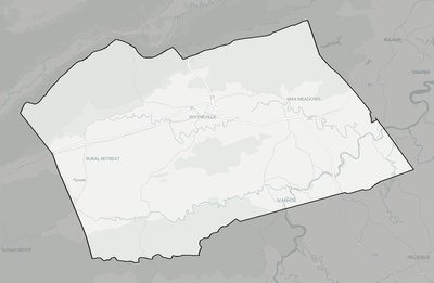 Wythe County VA county basemap context