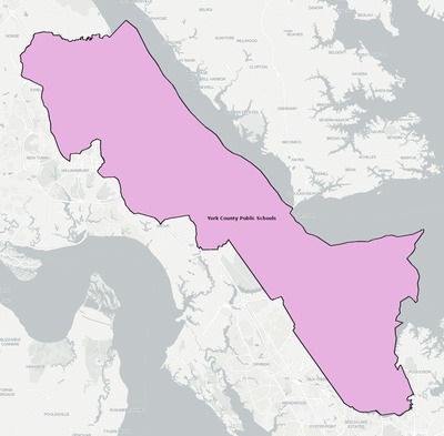 York County VA school district boundaries map