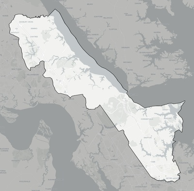 York County VA county basemap context