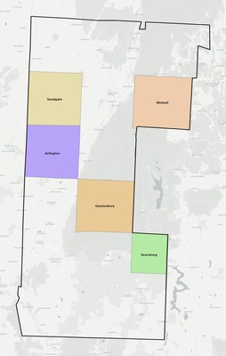 Bennington County VT school district boundaries map