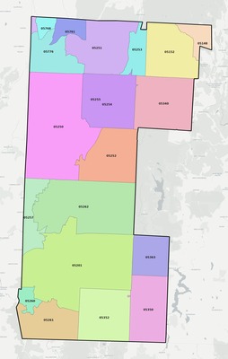 Bennington County VT ZIP code boundaries map