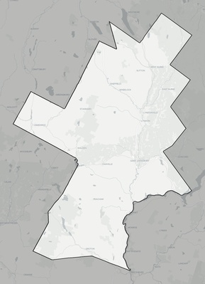 Caledonia County VT county basemap context