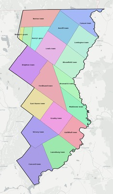 Essex County VT townships and subdivisions map