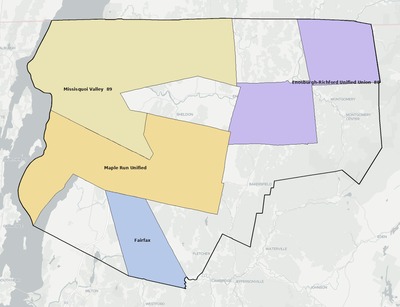 Franklin County VT school district boundaries map