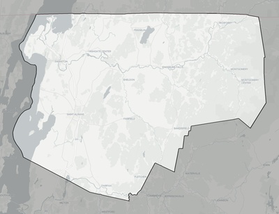 Franklin County VT county basemap context