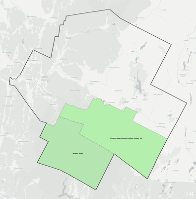 Lamoille County VT school district boundaries map