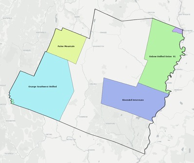 Orange County VT school district boundaries map