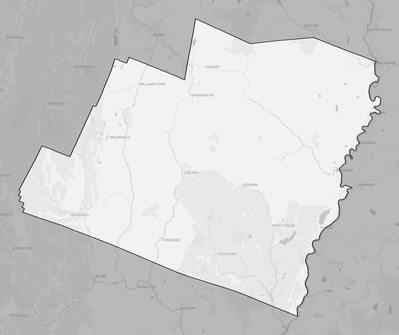 Orange County VT county basemap context