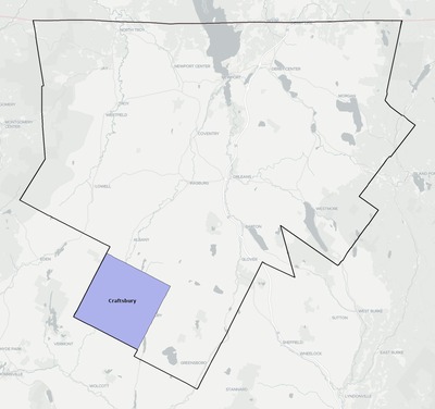 Orleans County VT school district boundaries map