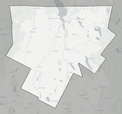 Orleans County VT county basemap context