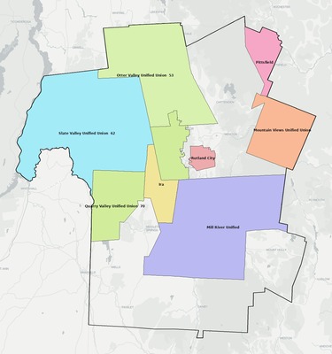Rutland County VT school district boundaries map