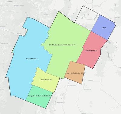 Washington County VT school district boundaries map