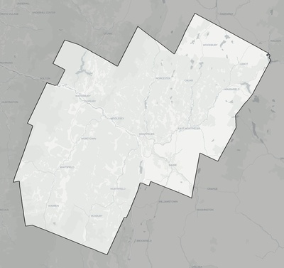 Washington County VT county basemap context