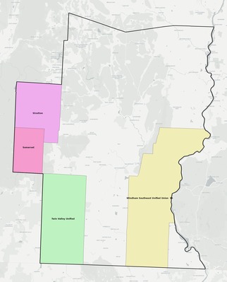 Windham County VT school district boundaries map