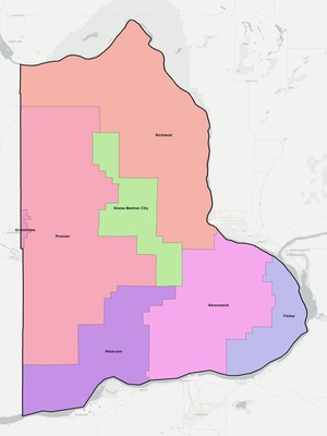 Benton County WA school district boundaries map