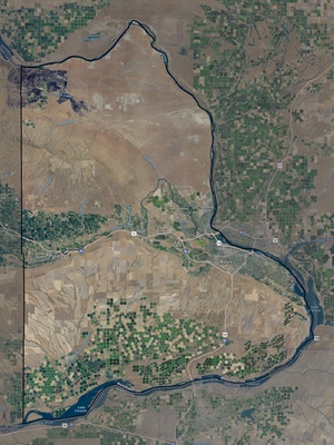 Benton County WA USGS imagery and topo map