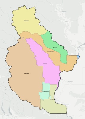 Chelan County WA school district boundaries map