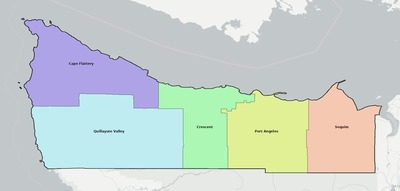 Clallam County WA school district boundaries map
