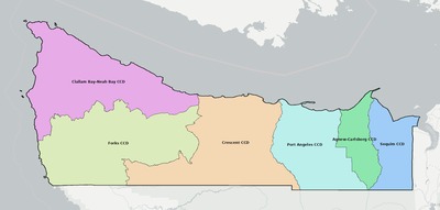 Clallam County WA townships and subdivisions map