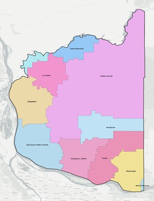 Clark County WA school district boundaries map