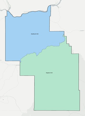 Columbia County WA townships and subdivisions map