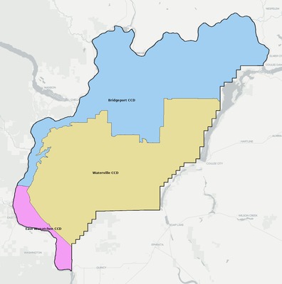 Douglas County WA townships and subdivisions map