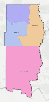 Ferry County WA townships and subdivisions map