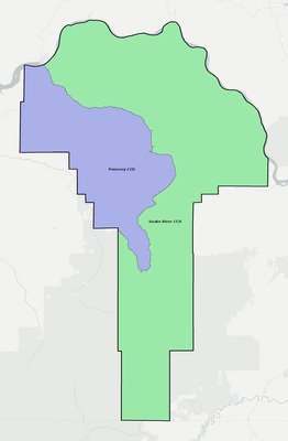 Garfield County WA townships and subdivisions map