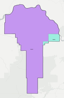 Garfield County WA ZIP code boundaries map