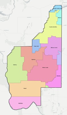 Grant County WA school district boundaries map