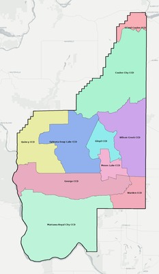 Grant County WA townships and subdivisions map