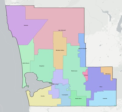 Grays Harbor County WA school district boundaries map