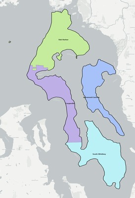 Island County WA school district boundaries map