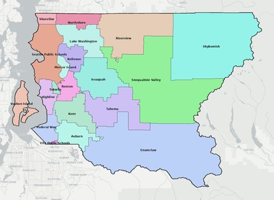 King County WA school district boundaries map