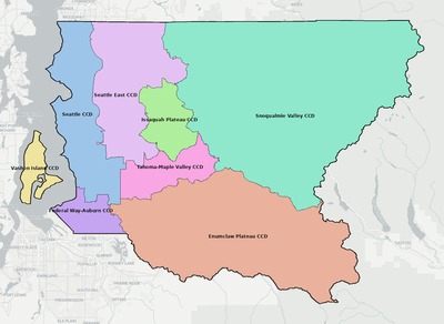 King County WA townships and subdivisions map