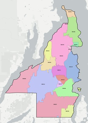 Kitsap County WA ZIP code boundaries map