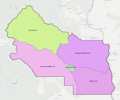 Kittitas County WA townships and subdivisions map