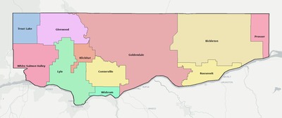 Klickitat County WA school district boundaries map