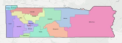 Lewis County WA school district boundaries map