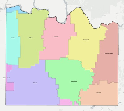 Lincoln County WA school district boundaries map