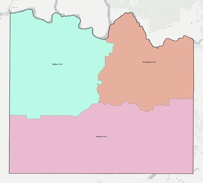 Lincoln County WA townships and subdivisions map