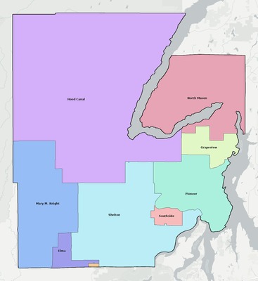 Mason County WA school district boundaries map